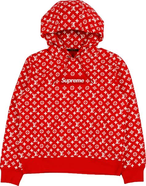 supreme x louis vuitton box logo pullover hoodie red monogram|supreme Louis Vuitton hoodie price.